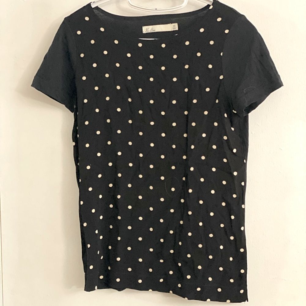 Hi-Line Goth Polka Dot Short Sleeve Tee